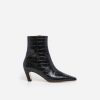 Sko Flattered | Xion Laeder Sort Croco