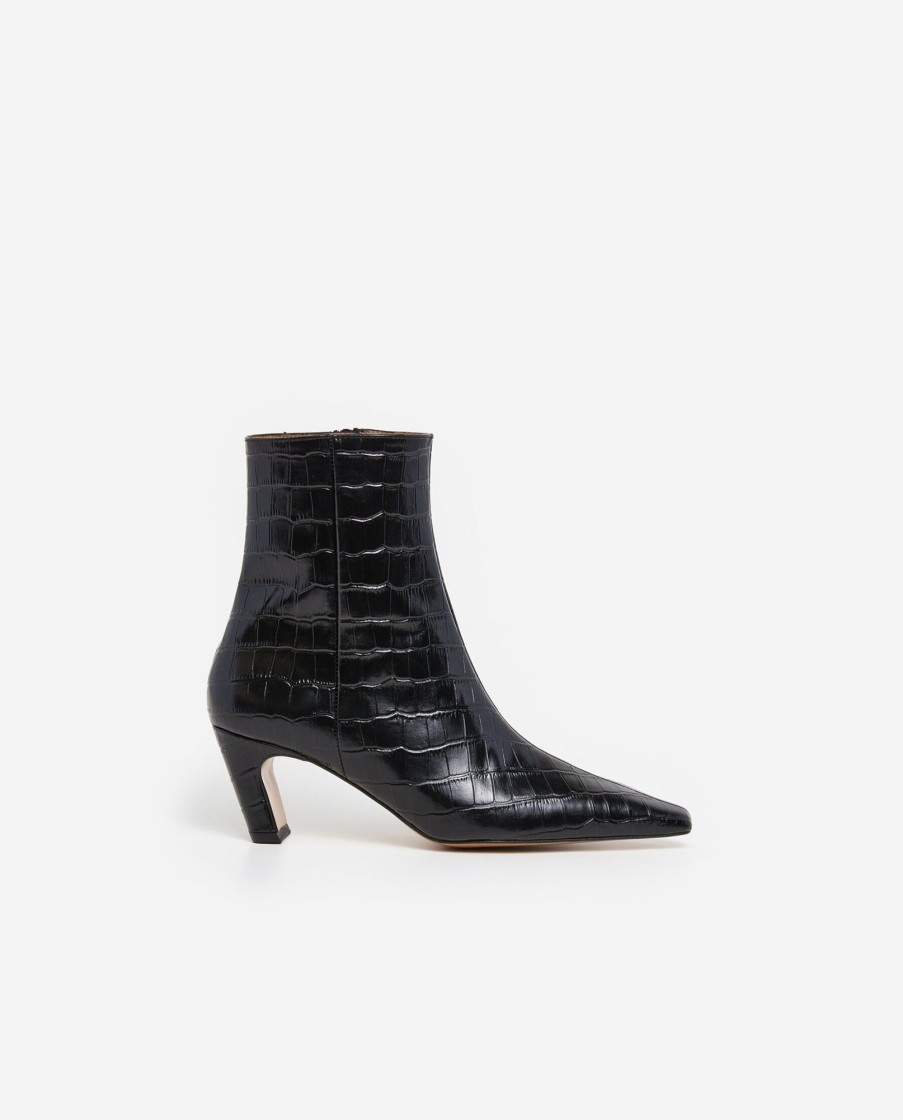 Sko Flattered | Xion Laeder Sort Croco