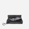 Tasker Og Tilbehor Flattered | Clay Mini Clutch Laklaeder Sort