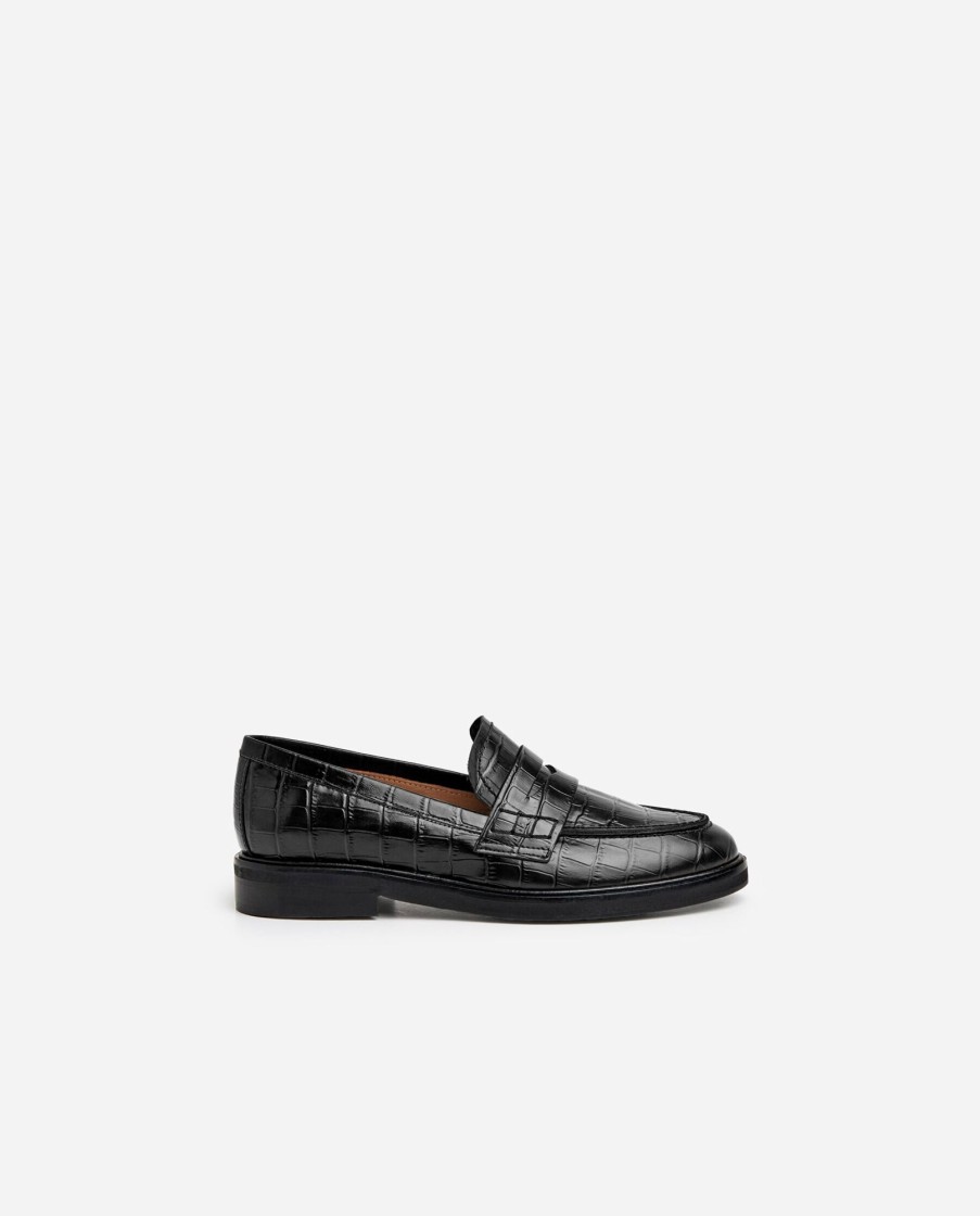Sko Flattered | Sara Laeder Sort Croco