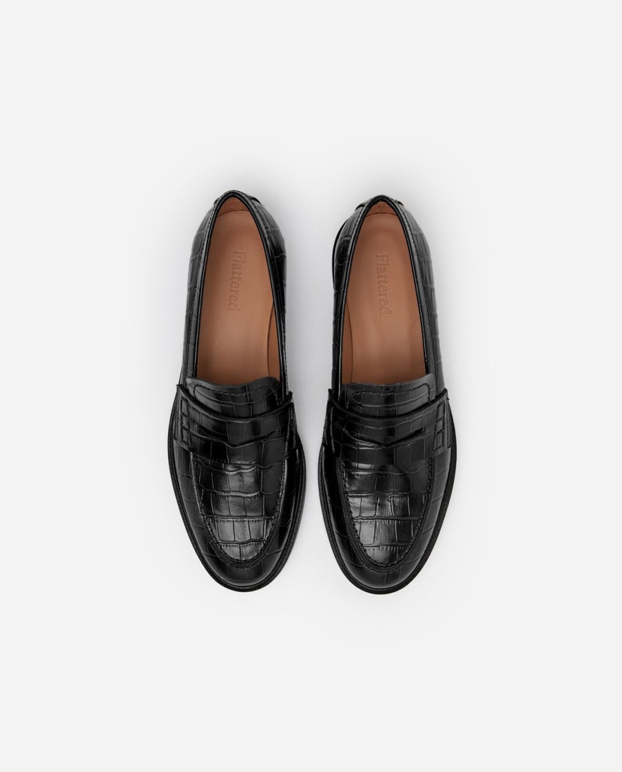 Sko Flattered | Sara Laeder Sort Croco